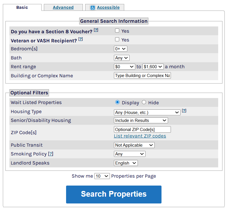 Search Options